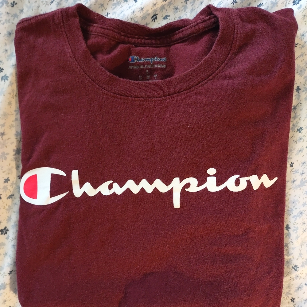 Champion Burgundy Tee with Logo
